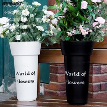 Wake Flowers Bucket Flower Flower Vase Plastic Raised Flowers flowers Bucket Domestic plastic Supplies large Number of iron sheet Flowers Barrel Dry Flowers Special Price