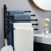 Toilet Hanging Towel Rack Free From Punching Swivel Space Aluminum Shelf Toilet Bathroom Towel Rod Shelf Hanging Rod Clotheshorse