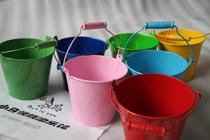 Color small iron barrel Iron Barrel Bucket Bucket Bucket Flower Pot pen holder Childrens beach Toys to shoot Prop Garden Art Tools