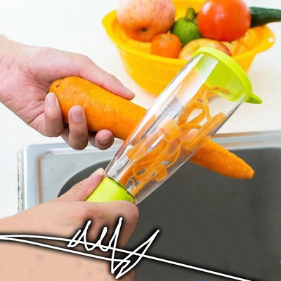 taobao agent Creative peeling knife storage band -purse fruit and fruit band storage box peel cutter stainless steel multi -function