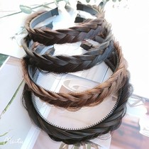 Fish Bone Braid Wig Hair Stirrup With Teeth Anti Slip Net Red Head Decorated Press Hair Head Stirrup Hair with hair accessories Hemp Flower Braid Wig