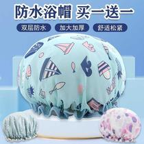 CP Bath Cap Woman Waterproof Bath Double Thickened Cap Shower Woman LOVE GIRL GIRL BATH HEADGEAR KITCHEN SLEEVE HAT