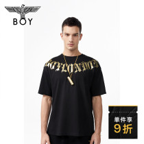 BOYLONDONA short sleeve T-shirt for men and women in the same section 22 spring summer New pint back black gold printed tide cool blouses N01912