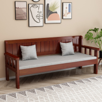 Solid wood sofa combination new Chinese-style living room simple modern three-person small apartment balcony chair double backrest long chair