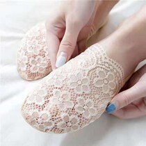Small Plum Blossom Lace Women Socks Silicone Anti Slip Anti-Deco Cute Invisible Socks Children Short Socks Shallow Mouth No Ball Boat Socks