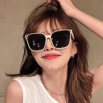 White Frame Ink Mirror Woman Summer 2022 New Tide Sunglasses Anti-UV Net Red Color THIN SENIOR SENS