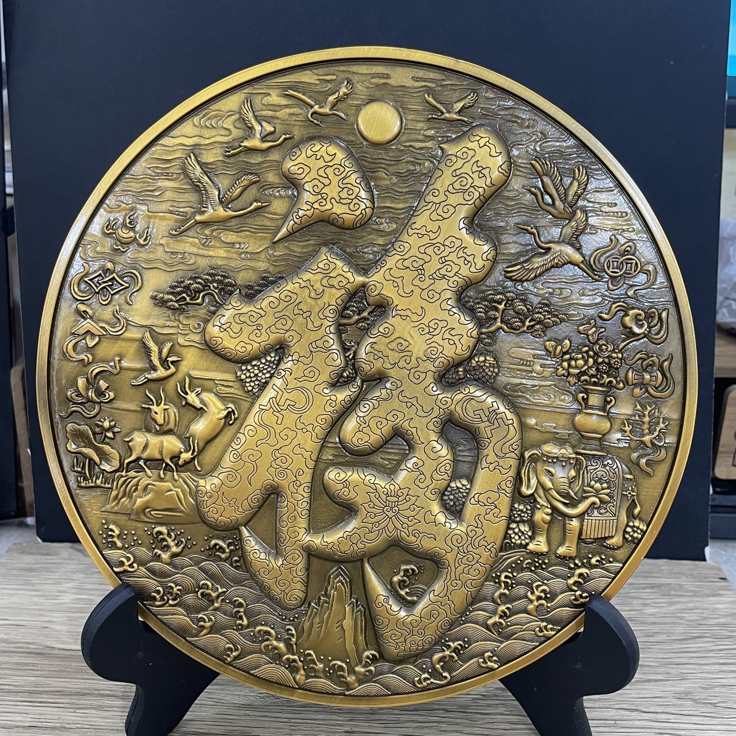 銅器 銅札 百福盤 招財納福 家 玄関装飾品 工芸品 置物 福字铜-福字铜促销价格、福字铜品牌- 淘宝