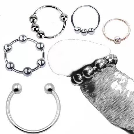 DIY男用6珠环金属外挂球龙珠入珠解压球发泄创意减压球龙珠入珠