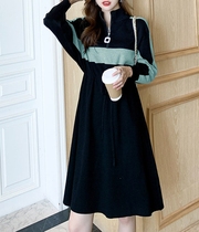 2022 autumn new Korean version loose and casual all-match sweater dress womens waist and slim mid-length knitted skirt