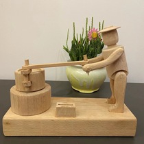 Real Wood Beech Puppet Characters Toys Office Swing Pieces Gift Handcrafted Pushback Rice Grinders Hands