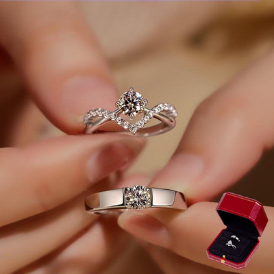 taobao agent Wedding scene Wedding a pair of rings Simulation Mosan diamond rings Everbright rings Female fake engagement for marriage couples