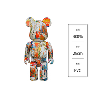  Bearbrick building block bear Andy Warhol Basquiat 4th generation 400%violent bear doll ornaments