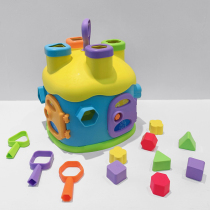 Exercise babys hand-eye coordination childrens color shape cognition matching building block house boys and girls six-sided educational toy