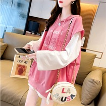 Pregnancy Woman Dress Spring Autumn Money 2022 New suit pregnant woman blouses Long sleeves T-shirt Female loose Pregnant womans clothing Two sets
