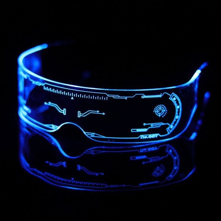 Children's luminescent glasses, color changing, luminescent technology, futuristic glasses, street dance performance accessories, trendy LED Ll