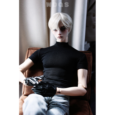 taobao agent [Spot] Falling*Black T -shirt*BJD.ID75. Sanchu uncle size 3 -point baby clothing baby with short sleeve top