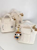 With compartment handbag canvas bag Japanese female Messenger bag Mummy bag bento lunch box bag cloth bag work storage bag