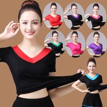 Dance blouses 2023 square dance costumes new short sleeves women dancing clothes in old age practice Dancing Clothes Summer Dancing
