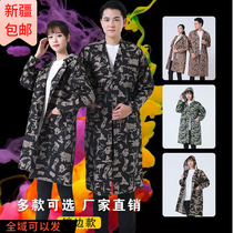 Xinjiang work clothes with great wear and abrasion resistant and long-style blue-and-long-style male and female cabin pipe breeding and handling labor and labor