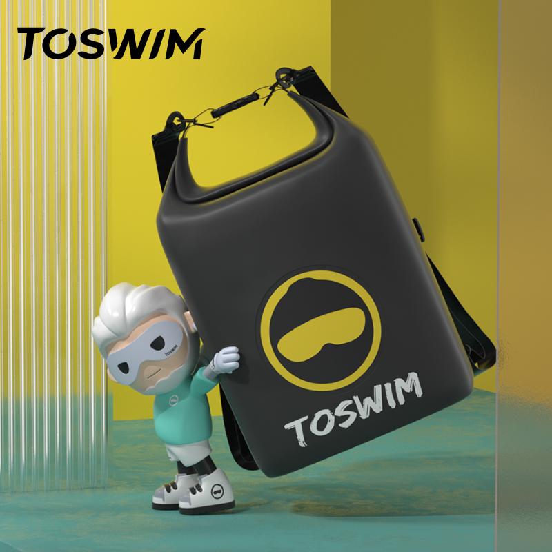 TOSWIM スイミングバッグ ドライとウェットの分離防水バッグ男性と女性のためのビーチ水着収納バッグスポーツフィットネスバックパック