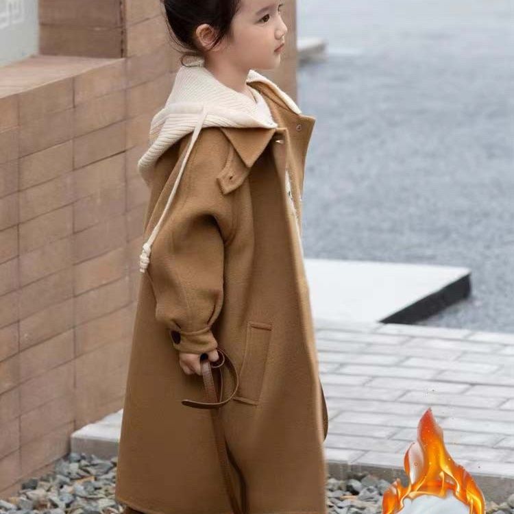 新着 Balabala クリアランス ガールズ ウール コート 2023 秋と冬 男の子と女の子のための新しいウール スタイル コート