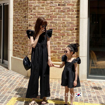 Special kinship for Korean childrens clothing 22 summer clothes foreign gas mother womens dress square collar loose flying sleeves one-piece pants thin