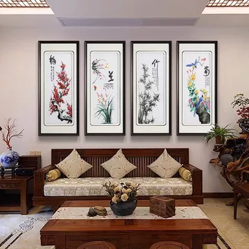 萱木堂梅兰竹菊四条屏-萱木堂梅兰竹菊四条屏促销价格、萱木堂梅兰竹菊