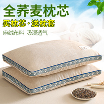 Buckwheat pillow adult pillow core single cervical protection sleep student double pillow core pair home with pillowcase