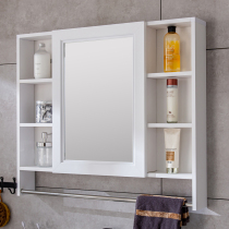  Nordic space aluminum bathroom mirror cabinet with shelf wall-mounted toilet storage integrated bathroom balcony mirror cabinet