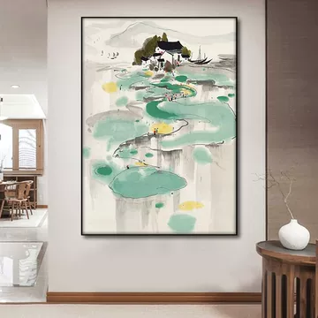 吴冠中 山水画 江南風景 掛軸 横幅 水墨画 中国美術 風景画 壁掛け 和室装飾 吴冠中江南挂画-吴冠中江南挂画促销价格、吴冠中江南挂画品牌- 淘宝