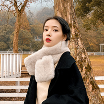 Korean version of Rex rabbit hair scarf women winter imitation fur Wild wild hair scarf 2021 New Net red plush neck