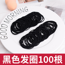 High stretch simple head rope rubber band Hairband women tie hair accessories black leather band children hair rope durable headdress