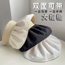 Sunscreen cap Women Summer beach sun hat Hedge Bench Air top hat Anti-UV shell cap Double face straw hat cover
