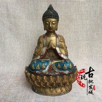 Antique Collection boutique handmade brass Sakyamuni bronze statue painted pure copper to exorcise evil Buddha statue ornaments