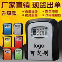 Put the key password box cat eye lock head door simple anti-smashing real estate porch house metal box stainless steel press