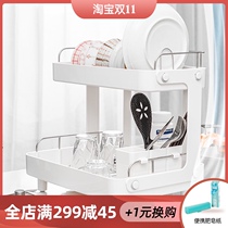 Japanese double bowl rack kitchen sink stainless steel dishes chopsticks drain rack sink multi-purpose storage rack