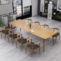 Nordic solid wood conference table simple modern training table studio negotiation table and chair combination desk long table table table