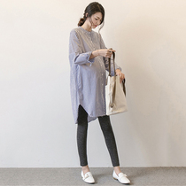  Western style maternity clothes Spring and autumn Korean fashion maternity skirts Shirt skirts bottoming age-reducing spring and summer maternity dresses