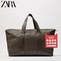ZARA New Men bag card its green large capacity cow leather Hand bag 13105820032