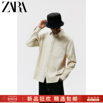 ZARA autumn and winter new mens loose cotton color matching stitching long sleeve shirt 07446304069