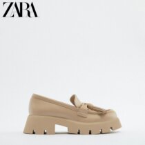 ZARA Early Spring New Items Women Shoes Sand Brown Flat Bottom Boat Shoes Gear Shoes Lefu Shoes 1514910107