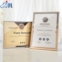Crystal glass metal authorized brand custom page change honorary certificate brand franchise agent dealer medal custom made