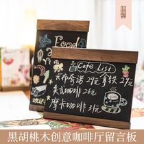 Customized black walnut small Blackboard Cafe Bar restaurant homestay bar bracket advertising board home Message Board