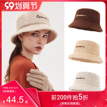 Fishermans hat female round face suitable hat winter Korean tide warm big head circumference imitation lamb cashmere face small basin hat