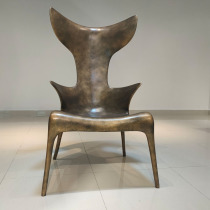 Light luxury Nordic designer armrest fashion single stroller chair FRP Art special-shaped Creative Leather leisure chair