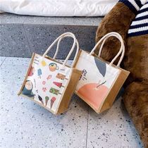 Japanese canvas bag womens bag portable environmental protection large capacity shopping bag cute with rice bag lunch bag handbag