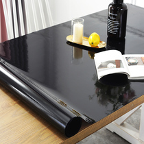 Black frosted PVC tablecloth transparent soft glass waterproof table tablecloth plastic table mat disposable oil Coffee Table