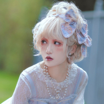 (Qiris)Original lolita wig gold pink soft sister long curly hair Cream princess wild fake hair cos
