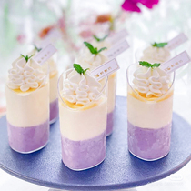 Food grade pudding cup disposable thick hard plastic mousse cup dessert table mini inclined straight Cup Creative