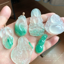 Natural Dulong Jade a ice species Jade Buddha Guanyin Ruyi Buddha leaves nothing thing card gourd safe buckle jade pendant female